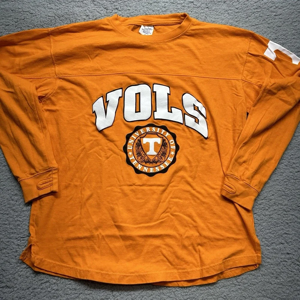 Pressbox Adult Small Orange Tennessee Volunteers Long Sleeve T Shirt Thumbholes